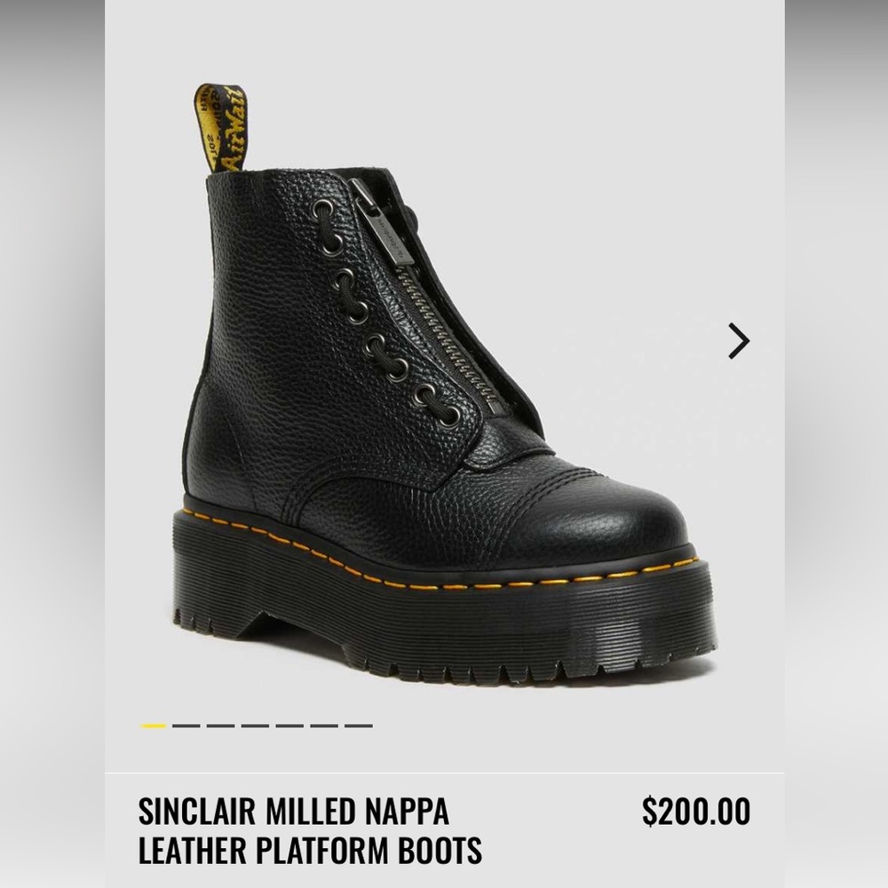 Dr. Marten Sinclair size 8/ EU 39 Milled Nappa Platforms